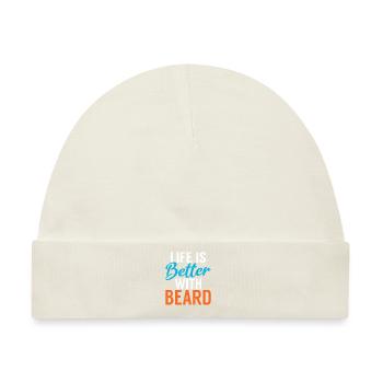Giftidea Beard Men - Baby Premium Organic Mütze - Naturweiß - Vorne