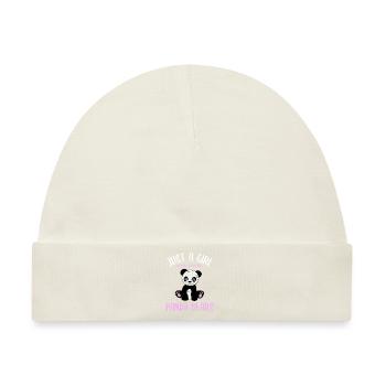 Mädchenherz für Pandas - Baby Premium Organic Mütze - Naturweiß - Vorne
