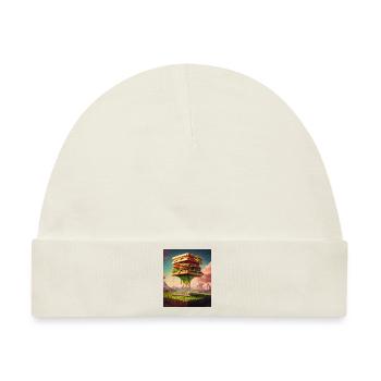 3D Burgerwürfel: Digitale Kunst - Baby Premium Organic Mütze - Naturweiß - Vorne