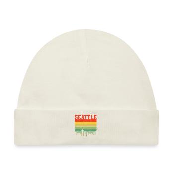 Seattle Washington Souvenir Geschenk - Baby Premium Organic Mütze - Naturweiß - Vorne