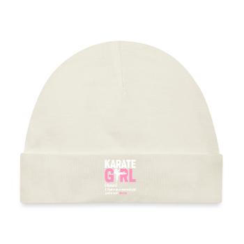 Karate Mädchen Lustige Kampfkünste Schwarzgurt Karate - Baby Premium Organic Mütze - Naturweiß - Vorne