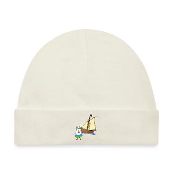 Hühner Matrosen Boot Meer See Segelboot Ahoi Kind - Baby Premium Organic Mütze - Naturweiß - Vorne