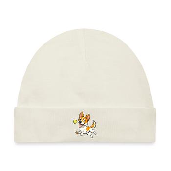 Energischer Spielzeug Foxterrier holen Tennisball Kunst - Baby Premium Organic Mütze - Naturweiß - Vorne