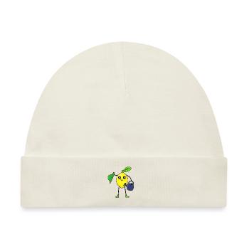 Zitrone Frucht Obst Gärtner Gießkanne Gartenarbeit - Baby Premium Organic Mütze - Naturweiß - Vorne