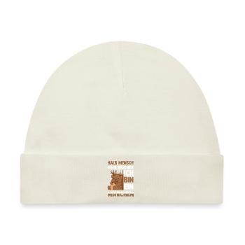 Halb Mensch Halb Bärchen - Baby Premium Organic Mütze - Naturweiß - Vorne