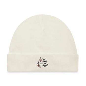 Einhorn Partyhut - Lass uns funkeln und kichern! Kunst - Baby Premium Organic Mütze - Naturweiß - Vorne