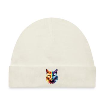 Lgbt Silhouette Poly Art Crystal Kitten Lover - Baby Premium Organic Mütze - Naturweiß - Vorne