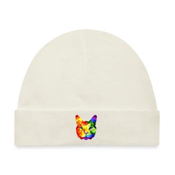 Lgbt Silhouette Poly Art Crystal Kitten Lover - Baby Premium Organic Mütze - Naturweiß - Vorne