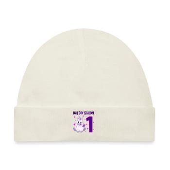 Einhorn Wunderland 1. Geburtstag - Baby Premium Organic Mütze - Naturweiß - Vorne