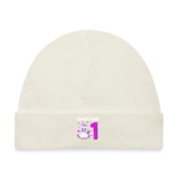 Einhorn Wunderland 1. Geburtstag - Baby Premium Organic Mütze - Naturweiß - Vorne