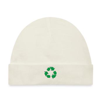 Recycling Logo Recycling Symbol Earth Day Jungen - Baby Premium Organic Mütze - Naturweiß - Vorne
