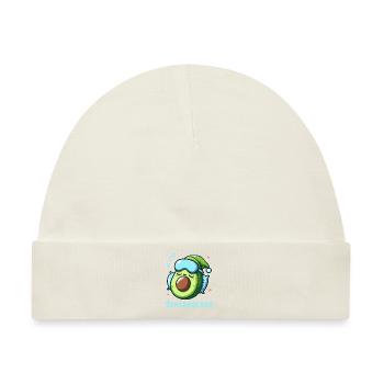 Schlavocado Schlafshirt Nachthemd Pyjama Schlaf - Baby Premium Organic Mütze - Naturweiß - Vorne