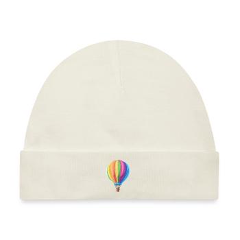 Bunte Heißluftballons schweben am Himmel - Baby Premium Organic Mütze - Naturweiß - Vorne