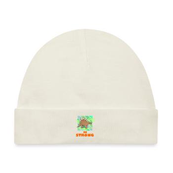 Sei stark Dino Stegosaurus Jungs Cool Dinosaurier - Baby Premium Organic Mütze - Naturweiß - Vorne