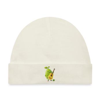 Limette Gitarre - Baby Premium Organic Mütze - Naturweiß - Vorne