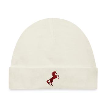 Einhorn Rot Kariertes T-Shirt Magische Einhorn Grafik - Baby Premium Organic Mütze - Naturweiß - Vorne