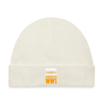 Warning May Start Talking About WW1 Geschichte - Baby Premium Organic Mütze - Naturweiß - Vorne