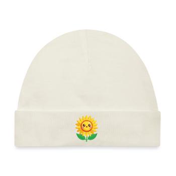 eine fröhliche Sonnenblume - Baby Premium Organic Mütze - Naturweiß - Vorne