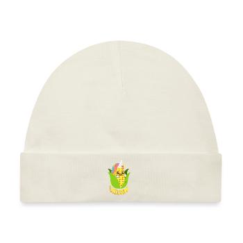 Einhorn-Maiskolben - Baby Premium Organic Mütze - Naturweiß - Vorne