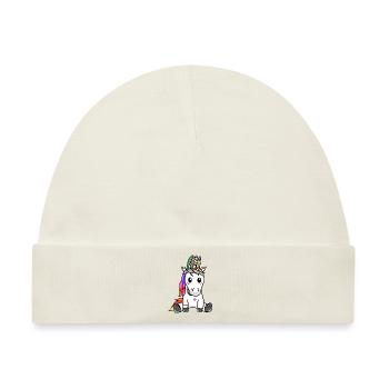 Einhorn Einhörner Hippie Hippies Schamane - Baby Premium Organic Mütze - Naturweiß - Vorne