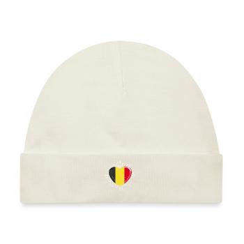 Belgier Belgisch Herz Belgien - Baby Premium Organic Mütze - Naturweiß - Vorne