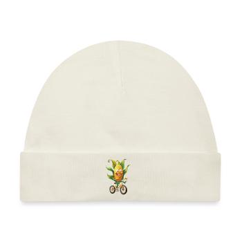 Maiskolben Fahrrad - Baby Premium Organic Mütze - Naturweiß - Vorne