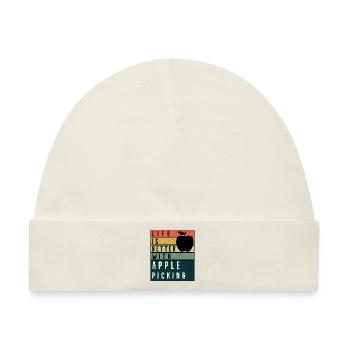 Das Leben ist besser mit Apple Picking Retro - Baby Premium Organic Mütze - Naturweiß - Vorne