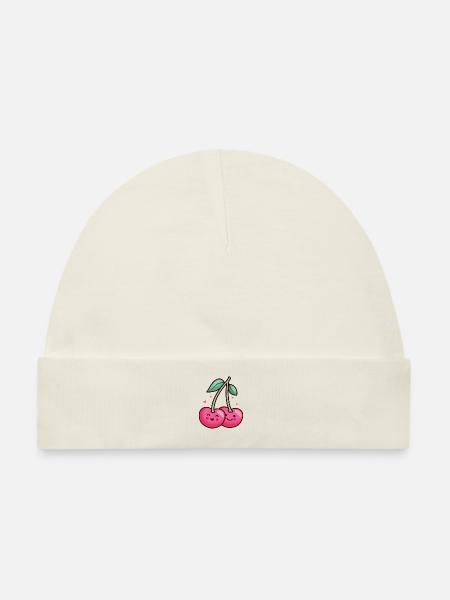 Kirsche Kirschbaum Kirschblüte Frucht Geschenk - Baby Premium Organic Mütze - Naturweiß