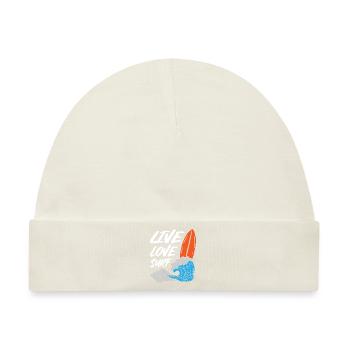 Live Love Surfing - Baby Premium Organic Mütze - Naturweiß - Vorne