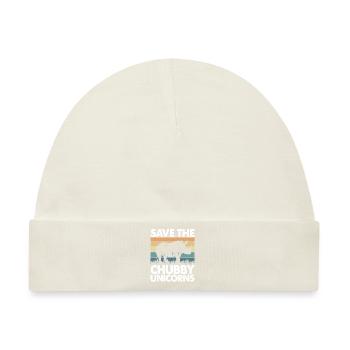 Speichern Sie Die Molligen Einhörner Fat Rino - Baby Premium Organic Mütze - Naturweiß - Vorne