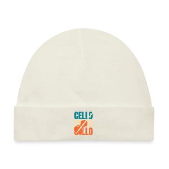 Cello Cellist - Baby Premium Organic Mütze - Naturweiß - Vorne