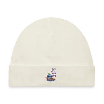 Obst Heidelbeere Bootfahren Geschenk - Baby Premium Organic Mütze - Naturweiß - Vorne