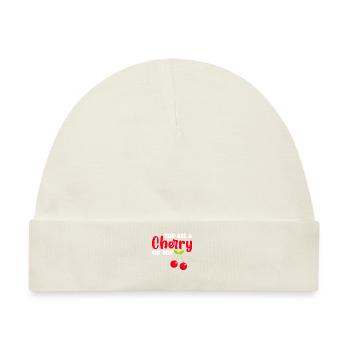 Kirsche Kirschbaum Kirschblüte Frucht Geschenk - Baby Premium Organic Mütze - Naturweiß - Vorne