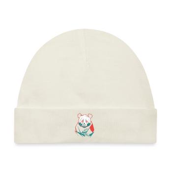 Abstrakter Panda mit modernen Farben - Baby Premium Organic Mütze - Naturweiß - Vorne