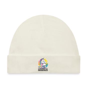 Einhorn Unicorn Magisch Zuckersüss und Unwidersteh - Baby Premium Organic Mütze - Naturweiß - Vorne