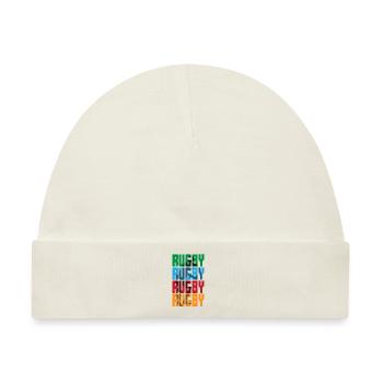 Rugby Rugby Rugby Rugby in Bunt - Baby Premium Organic Mütze - Naturweiß - Vorne