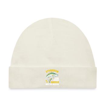 Angler Angelrute Witziges Fischer Hobbyfischer - Baby Premium Organic Mütze - Naturweiß - Vorne