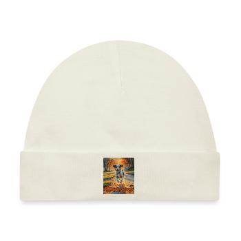 Autumn Bliss Thanksgiving Hund Autumn Bliss - Baby Premium Organic Mütze - Naturweiß - Vorne