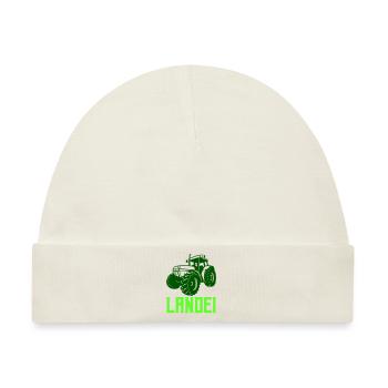 traktor landei 1 - Baby Premium Organic Mütze - Naturweiß - Vorne