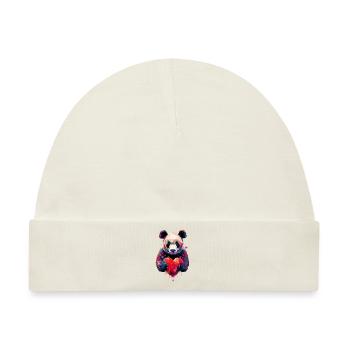 Panda - Baby Premium Organic Mütze - Naturweiß - Vorne