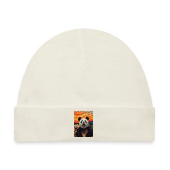 Panda - Baby Premium Organic Mütze - Naturweiß - Vorne