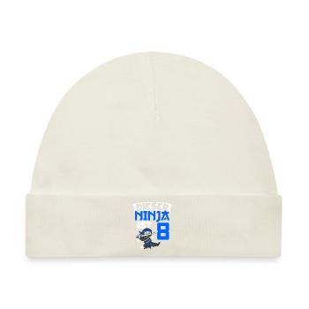 Dieser Ninja Ist 8 Geburtstag Ninja Gürtel Ninja L - Baby Premium Organic Mütze - Naturweiß - Vorne