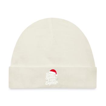 Dear Santa I can explain - Baby Premium Organic Mütze - Naturweiß - Vorne