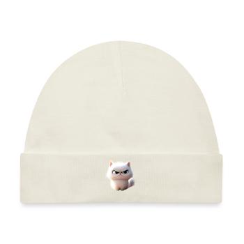 Perserkatze Perser Katze Persian Cat Süße Katzen - Baby Premium Organic Mütze - Naturweiß - Vorne