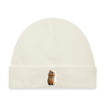 Perserkatze Perser Katze Persian Cat Süße Katzen - Baby Premium Organic Mütze - Naturweiß - Vorne