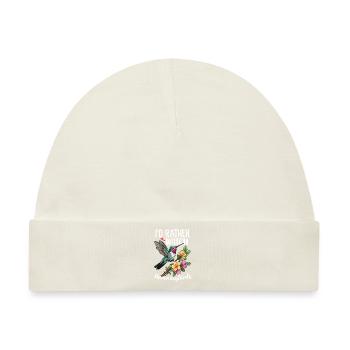 Ich würde lieber Kolibris Nektar Vogel beobachten - Baby Premium Organic Mütze - Naturweiß - Vorne