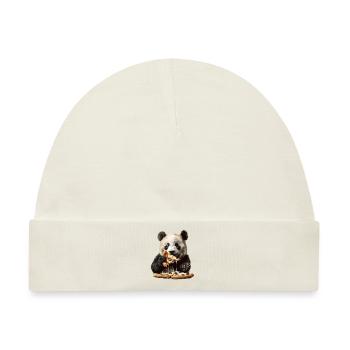 Panda - Baby Premium Organic Mütze - Naturweiß - Vorne