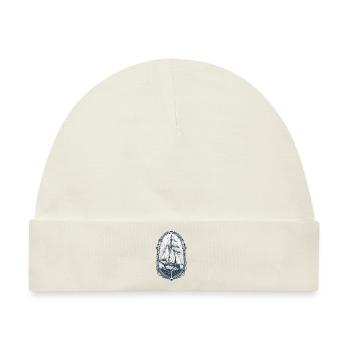 Elegante Segelschiff Abenteuer Motiv - Baby Premium Organic Mütze - Naturweiß - Vorne