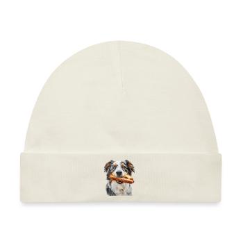Australischer Schäferhund - Baby Premium Organic Mütze - Naturweiß - Vorne