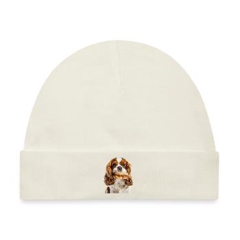 Cavalier King Spaniel - Baby Premium Organic Mütze - Naturweiß - Vorne